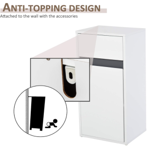 Modern Side Cabinet White Slim Storage Cupboard Small Narrow Drawer Shelf Unit - Image 6