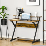 Rustic Computer Desk Home Office Workstation Vintage Industrial Writing Shelf