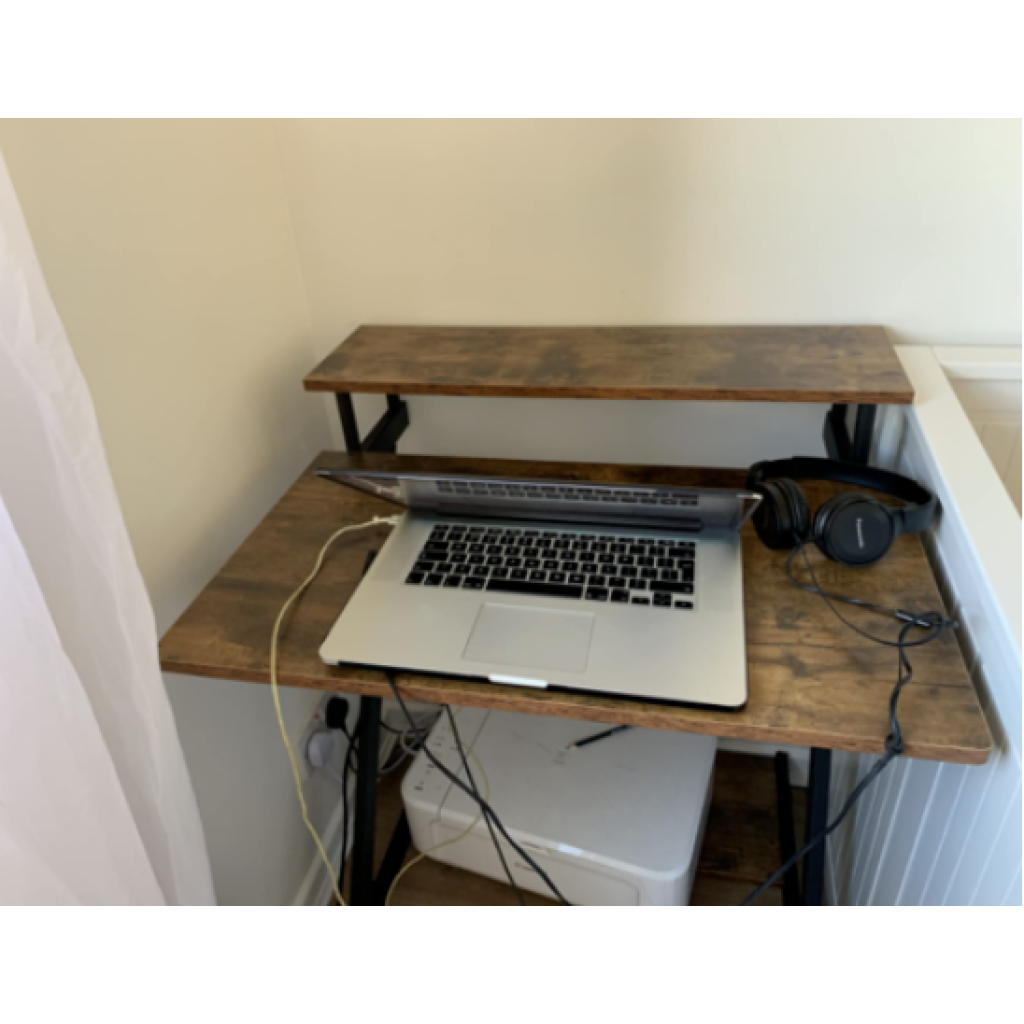 Rustic Computer Desk Home Office Workstation Vintage Industrial Writing ...