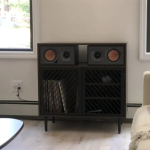 Vinyl Record Cabinet Mid Century Modern Media Stereo Hifi Storage Shelf Cupboard - Image 5
