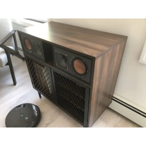 Vinyl Record Cabinet Mid Century Modern Media Stereo Hifi Storage Shelf Cupboard - Image 4