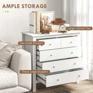 Shabby Chic Sideboard White Wooden Chest Drawers Bedroom Storage Cabinet Unit - Image 3