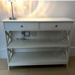 Narrow Console Table Large Modern Sideboard Hallway Slim Storage Shelf Side Draw