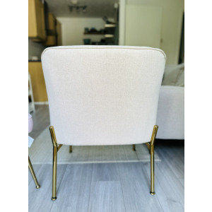 Small Fabric Armchair Modern Metal Legs Contemporary Seat Office Accent Chair - Image 5