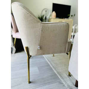 Small Fabric Armchair Modern Metal Legs Contemporary Seat Office Accent Chair - Image 6