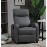 Grey Recliner Sofa Chair PU Leather Armchair Large Modern Executive Massage Foot Seat