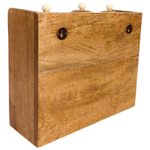 Kitchen Storage Unit Rustic 3 Ceramic Sugar Coffee Tea Jars Rack Wooden Roll Holder - Image 3