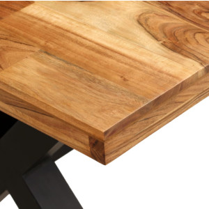 Large Dining Table Rustic Solid Wood Kitchen Vintage Industrial Metal Furniture - Image 4