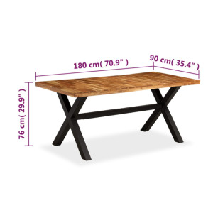 Large Dining Table Rustic Solid Wood Kitchen Vintage Industrial Metal Furniture - Image 7
