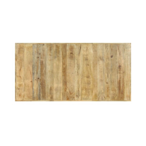 Rustic Dining Table Large 180cm Solid Wood Kitchen Vintage Industrial Metal Furniture - Image 5