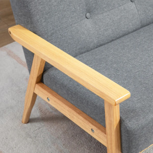 2 Seater Sofa Mid Century Danish Couch Small Loveseat Vintage Retro Style Settee - Image 3