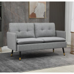 2 Seater Sofa Vintage Retro Settee Mid Century Style Small Fabric Loveseat Couch