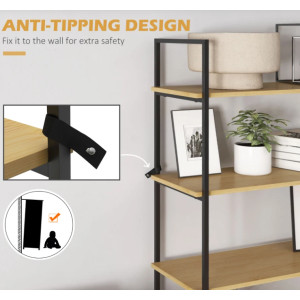 Tall Industrial Bookcase Vintage Retro Display Shelf Cabinet Storage Cupboard - Image 4