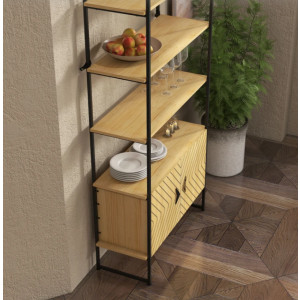 Tall Industrial Bookcase Vintage Retro Display Shelf Cabinet Storage Cupboard - Image 2