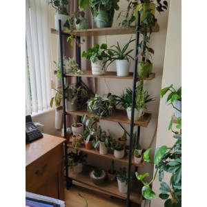 Large Industrial Bookcase Vintage Storage Shelf Unit Rustic Oak Display Cabinet - Image 2