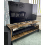 Industrial TV Stand Vintage Retro Furniture Rustic Metal Media Cabinet Room Unit