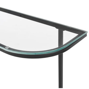 Modern Console Table Half Moon Black Hallway Glass Side End Furniture Metal Dressing - Image 3