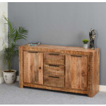 Large Storage Sideboard Rustic Solid Wood Cupboard Vintage Industrial Cabinet