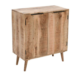 Rustic Drinks Cabinet Solid Wood Side Wine Cupboard Vintage Industrial Storage Sideboard Unit - Image 4