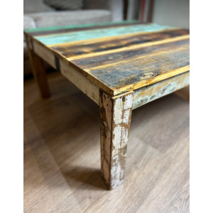 Rustic Coffee Table Large Square Vintage Industrial style Solid Wood Living Room - Image 3