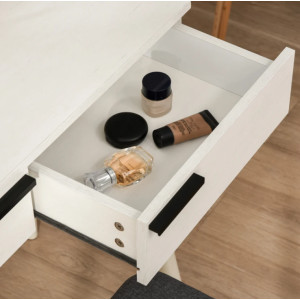 Dressing Table Stool Set Vintage Retro Makeup Mirror Vanity Storage Drawer Unit - Image 4