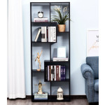 Tall Wooden Bookcase Modern Room Divider Display Storage Cabinet Shelving Unit Black