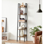 Tall Industrial Bookcase Narrow Slim Cabinet Vintage Ladder Rustic Display Unit