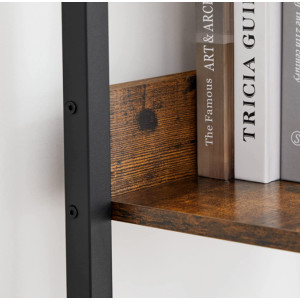 Tall Industrial Bookcase Narrow Slim Cabinet Vintage Ladder Rustic Display Unit - Image 4