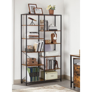 Industrial Shelving Unit Large Vintage Bookcase Rustic Storage Display Cabinet - Image 4