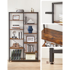 Industrial Shelving Unit Large Vintage Bookcase Rustic Storage Display Cabinet - Image 5