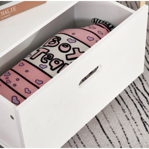 Retro Kids Bookcase Tall Storage Unit Children White Drawer Shelf Cabinet Rack - Image 4