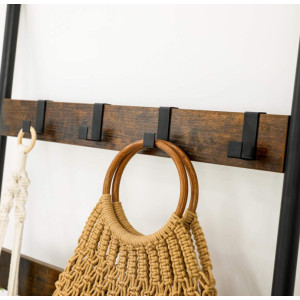 Industrial Ladder Shelf Vintage Retro Display Rack Hanging Blanket Furniture - Image 3