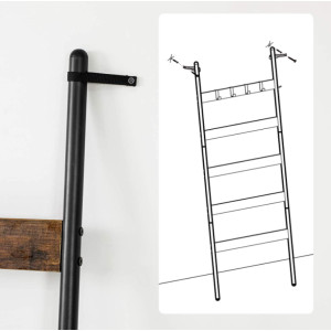 Industrial Ladder Shelf Vintage Retro Display Rack Hanging Blanket Furniture - Image 5