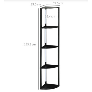 Tall Floor Lamp Large Corner Display Cabinet Chic Shelf Unit Storage Room Light - Image 4