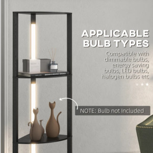 Tall Floor Lamp Large Corner Display Cabinet Chic Shelf Unit Storage Room Light - Image 6