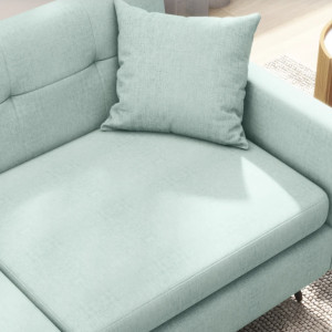 2 Seater Sofa Vintage Retro Settee Fabric Loveseat Couch Double Lounge Room Seat Blue-ish - Image 3