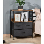 Industrial Side Cabinet Rustic Metal Display Small Vintage Storage Chest Drawers
