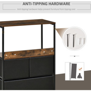 Industrial Side Cabinet Rustic Metal Display Small Vintage Storage Chest Drawers - Image 4