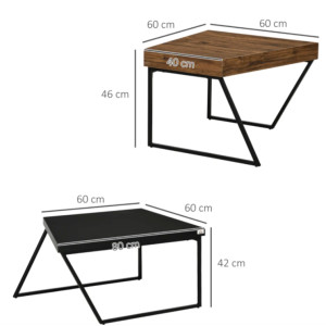 Modern Coffee Table Rustic Metal Set 2 Side End Tables Vintage Industrial Room - Image 5