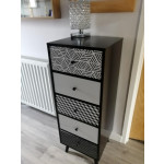Retro Chest Drawers Vintage Storage Cabinet Tall Apothecary Bedroom Wood Tallboy