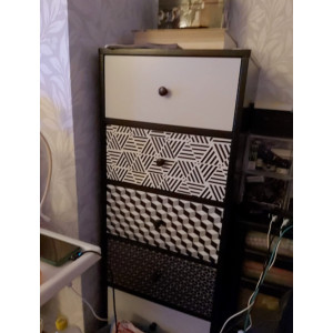 Retro Chest Drawers Vintage Storage Cabinet Tall Apothecary Bedroom Wood Tallboy - Image 3