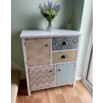 White Chest Drawers Shabby Chic Wooden Side Cabinet Vintage Retro Wood Sideboard