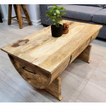 Rustic Coffee Table Solid Wood Storage Furniture Vintage Industrial Wooden Trunk