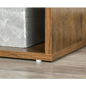 Rustic Storage Bench Padded Window Seat Hall Bookcase Cabinet Display Shelf Unit - Image 4