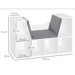 Modern Storage Bench Cushion Window Seat Kid Cube Bookcase Cabinet Display Shelf - Image 4