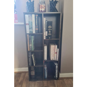 Small Cube Bookcase Rustic Storage Unit Vintage Industrial Display Shelf Cabinet - Image 3