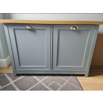 Grey Shoe Cabinet Cottage Hallway Furniture Vintage Storage Bench Cupboard Unit