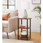 Rustic Side Table Vintage Industrial coffee Sofa End Metal Display Storage Shelf Unit