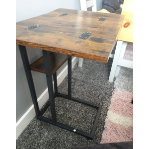 Sofa Side Table Rustic Metal End Folding Unit Vintage Industrial Plant Lamp Stand - Image 4