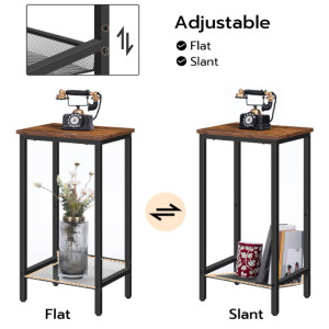 Tall Telephone Table Vintage Industrial Side End Stand Rustic Metal Shelf Unit - Image 4